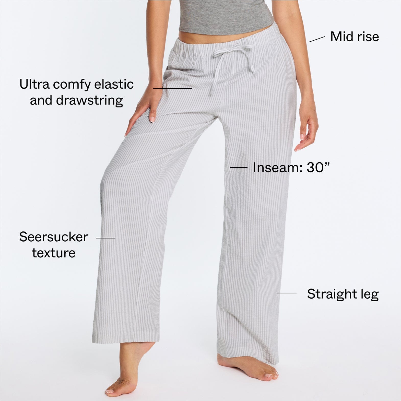 Cotton Lounge Pant Cloud Stripe - Image 3
