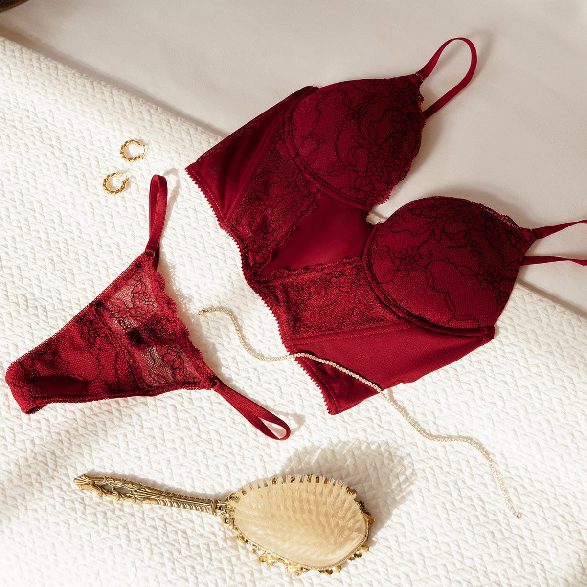 Lace Lift Up Corset Top Scarlet Two-Tone - Image 4