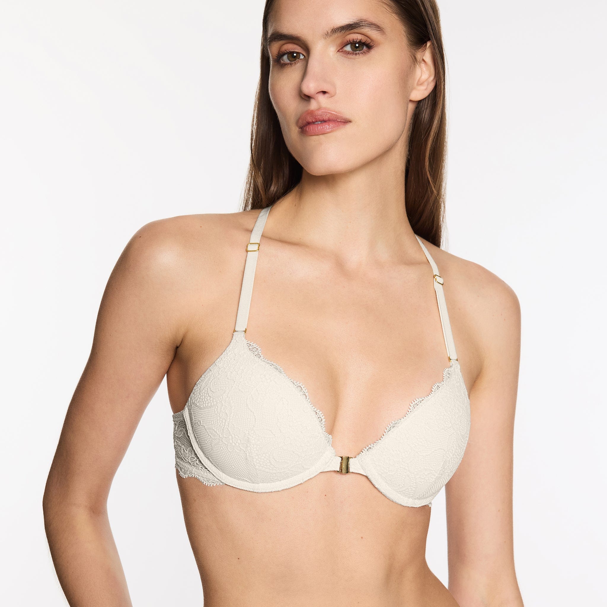 Lace Racerback Lift Up Bra Ecru - Image 4