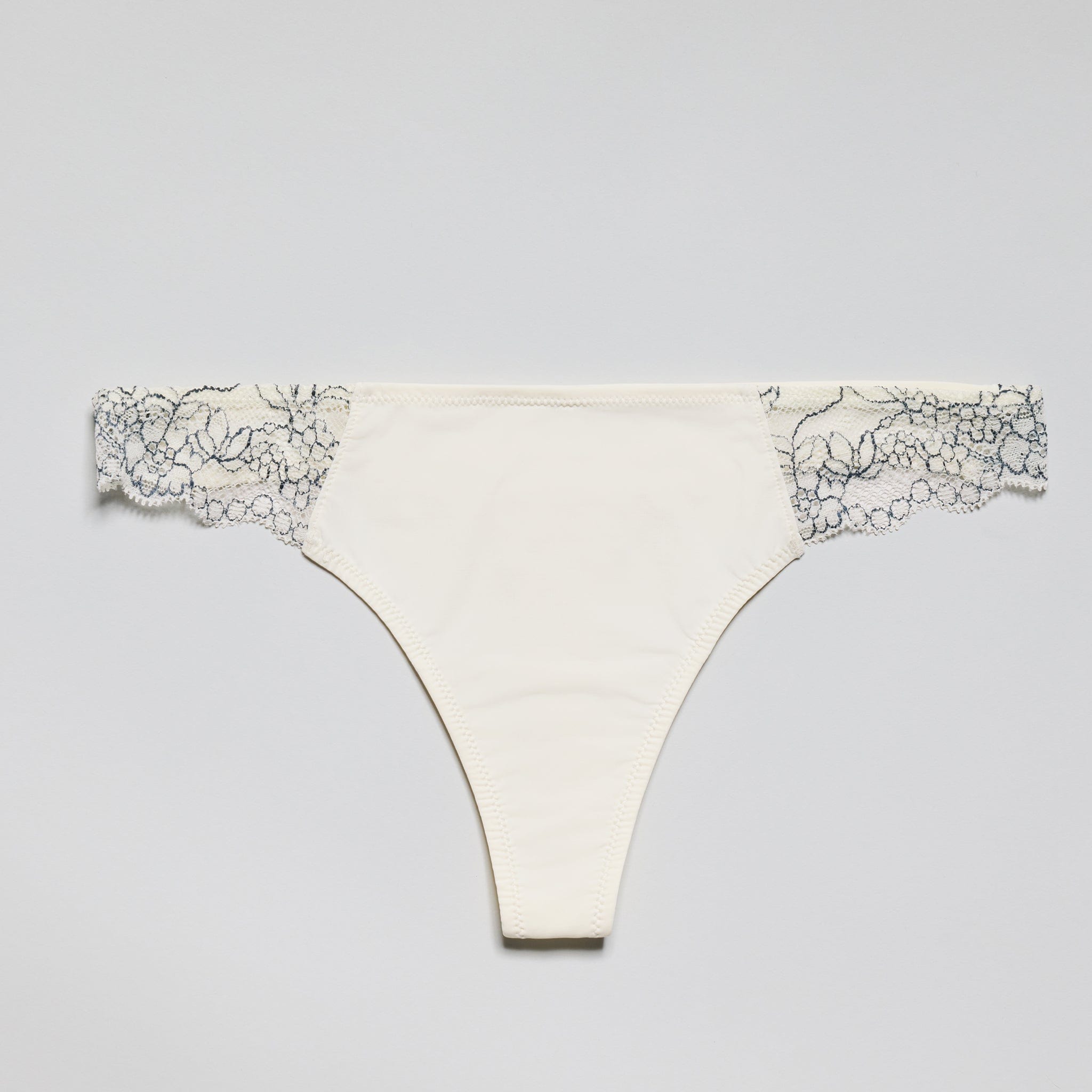 Smooth Lace Thong Ecru Two-Tone - Image 7