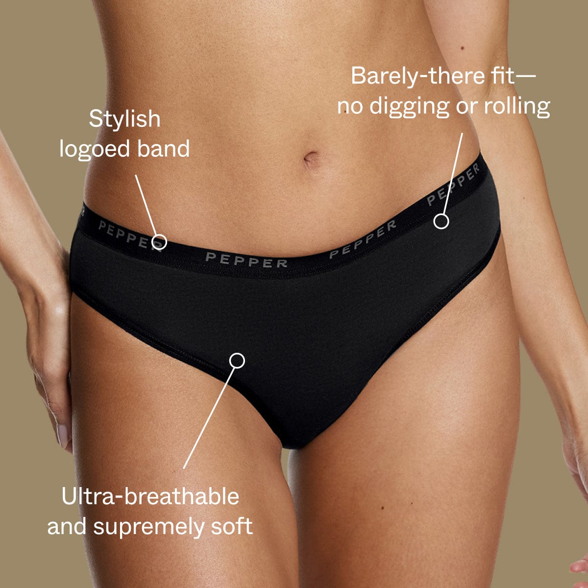 Supima® Cotton Bikini Black - Image 2