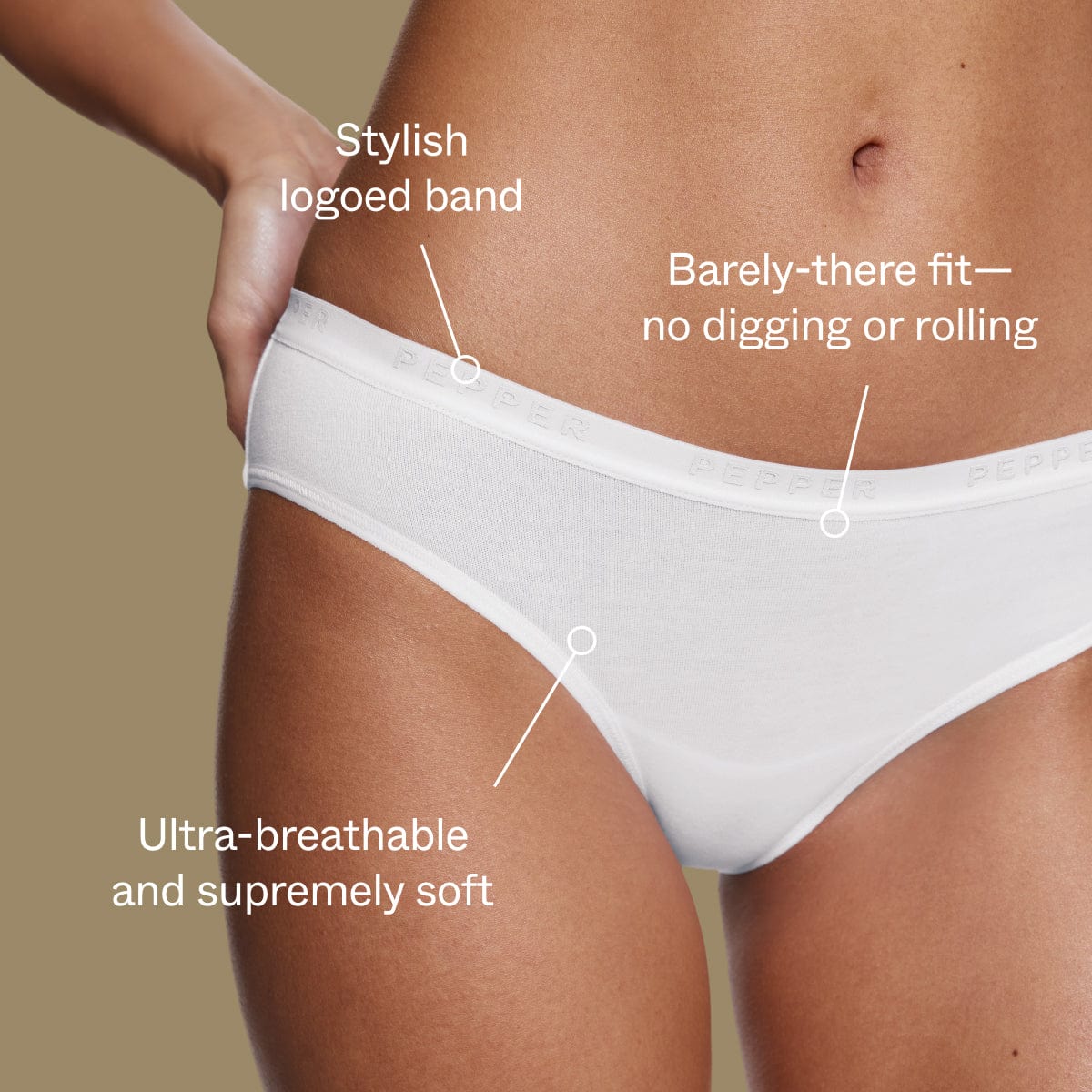 Supima® Cotton Bikini White - Image 2