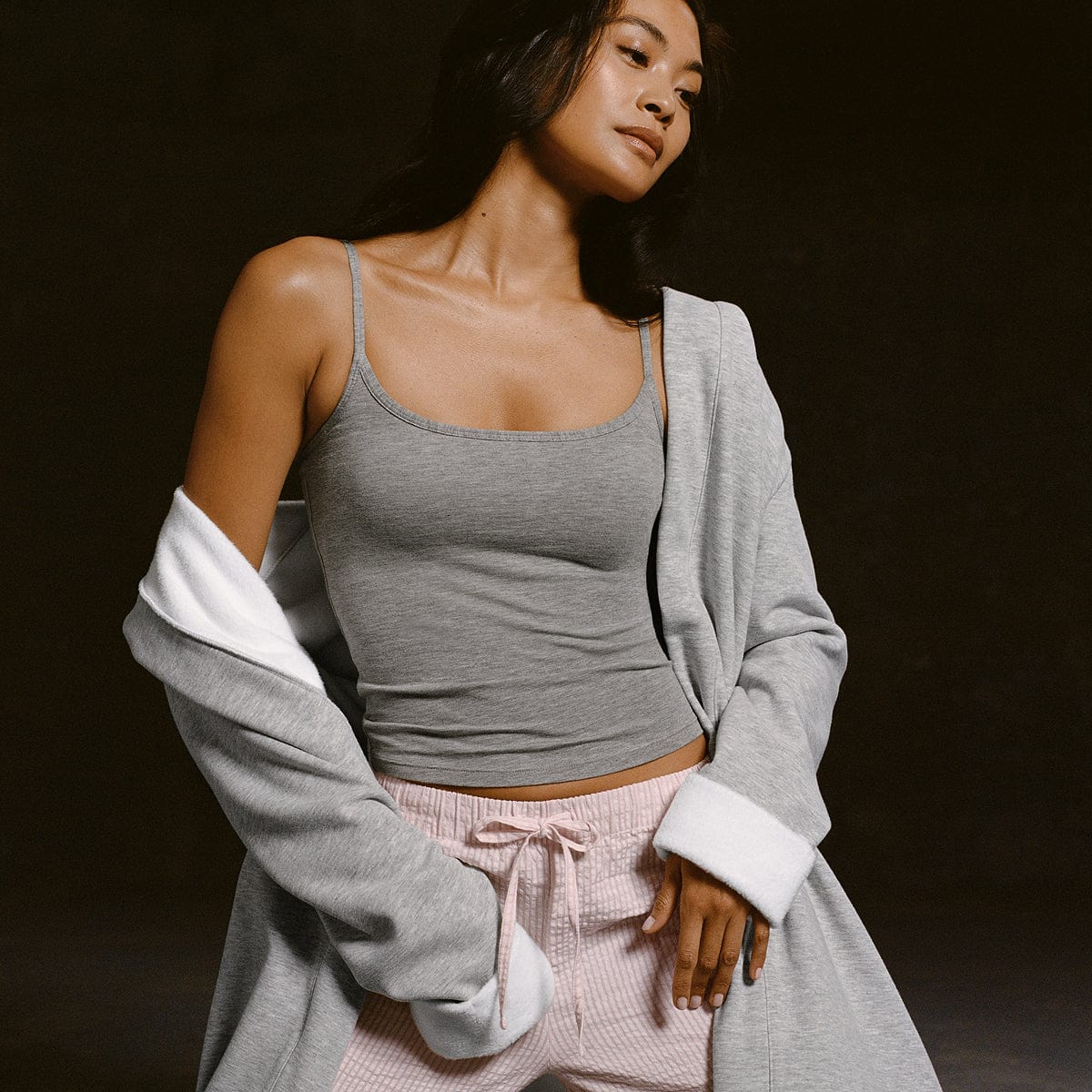 Supima® Cotton Cami Bra Heather Grey - Image 5