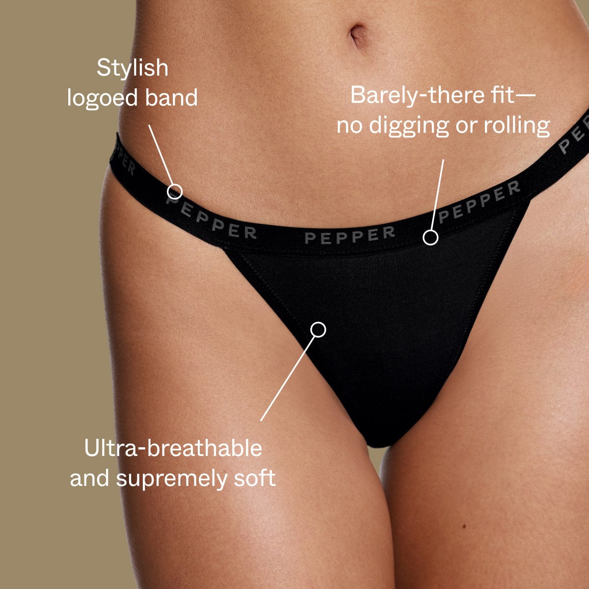 Supima® Cotton String Thong Black - Image 4