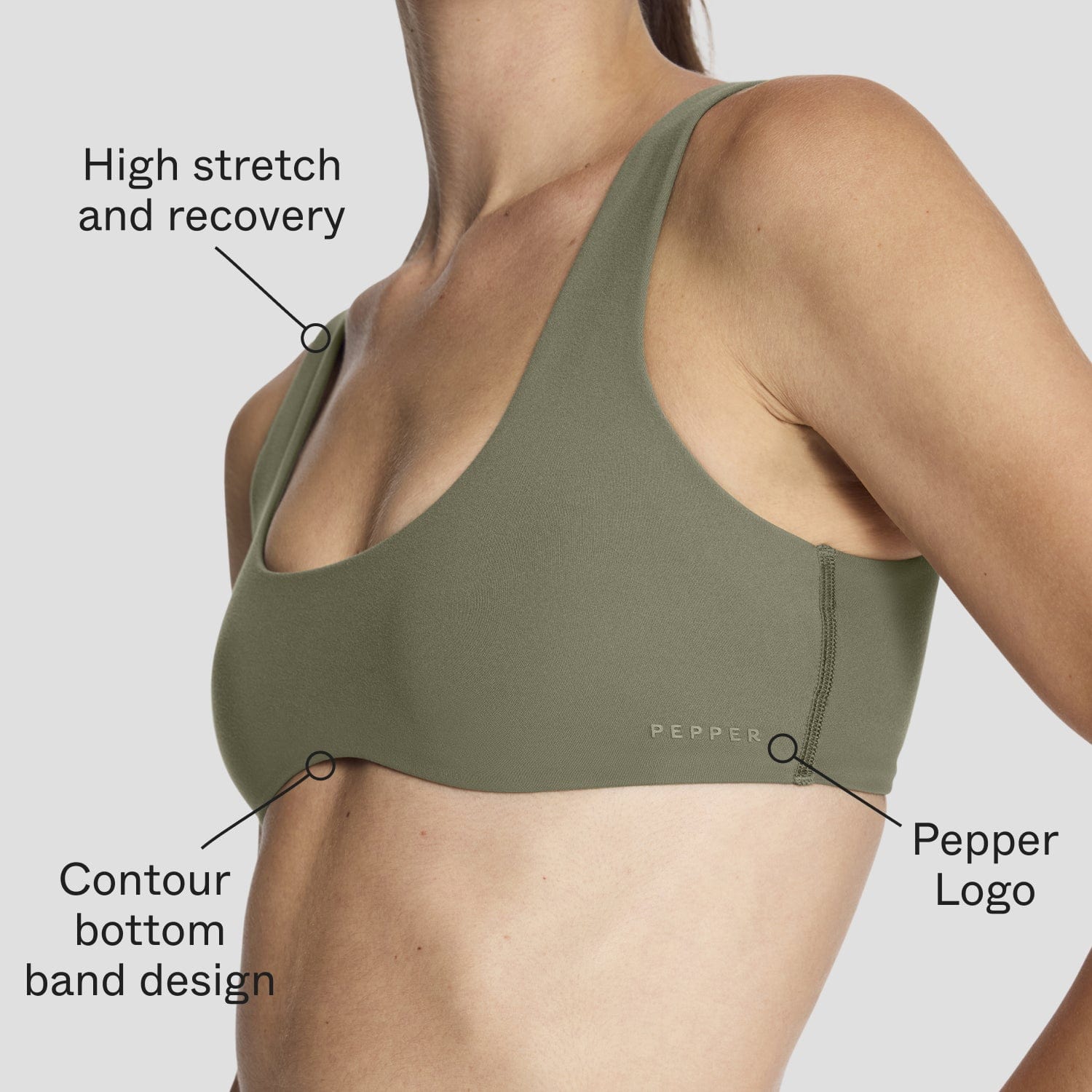 Wave Wirefree Bra Olive - Image 3